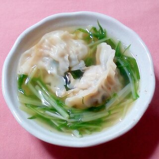 餃子と水菜のスープ